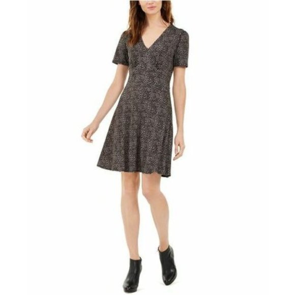 MICHAEL Michael Kors leopard print short sleeve dress,Size M - Picture 1 of 16